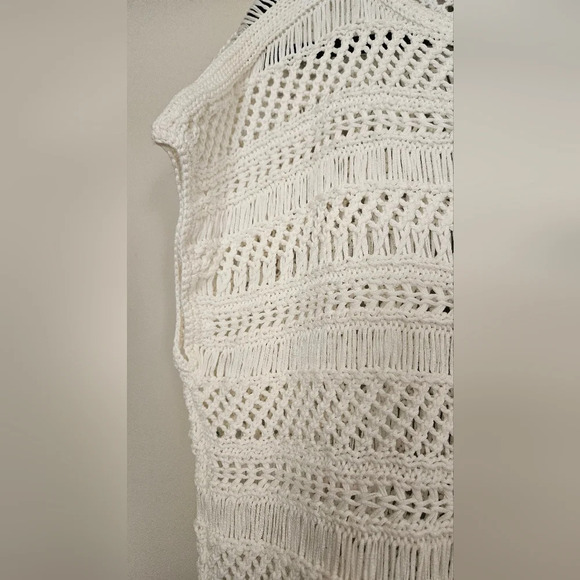 CLUB MONACO Alexine Open Knit Shortsleeve sweater In White. Size xs/s. NWT - Picture 2 of 8